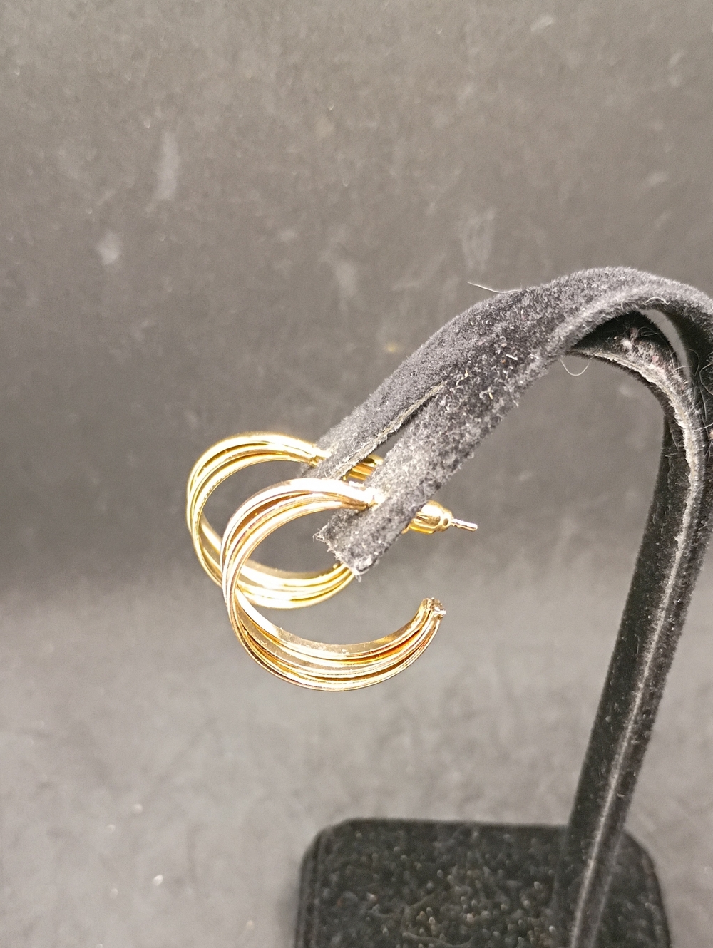 Classic Gold-Tone Multi-Band Hoop Earrings